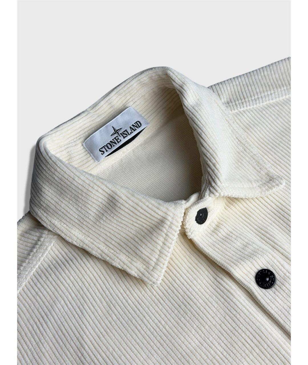 STONE ISLAND Бежевая хлопковая кэжуал рубашка, фото 3
