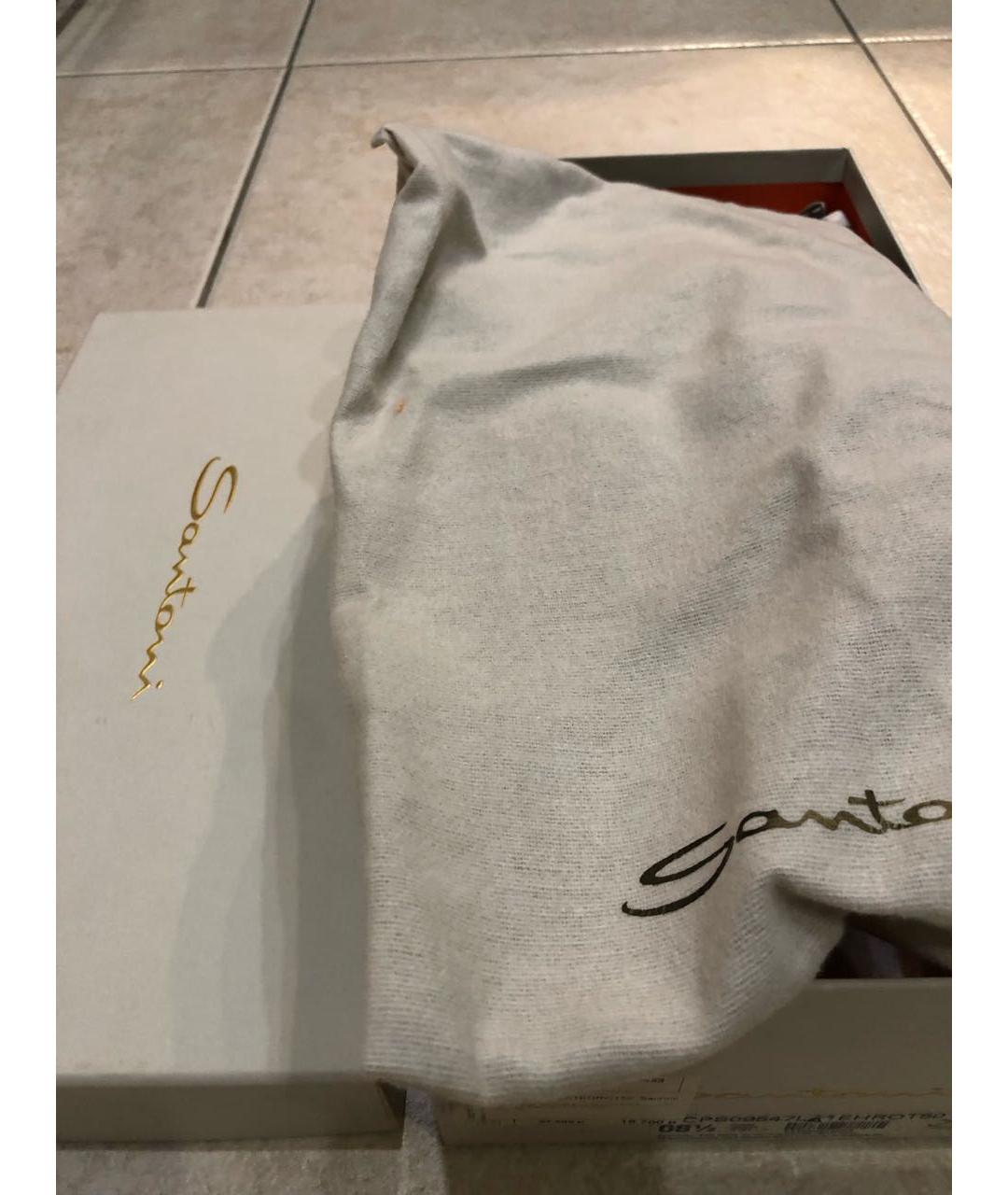 SANTONI Коричневые кожаные лоферы, фото 5