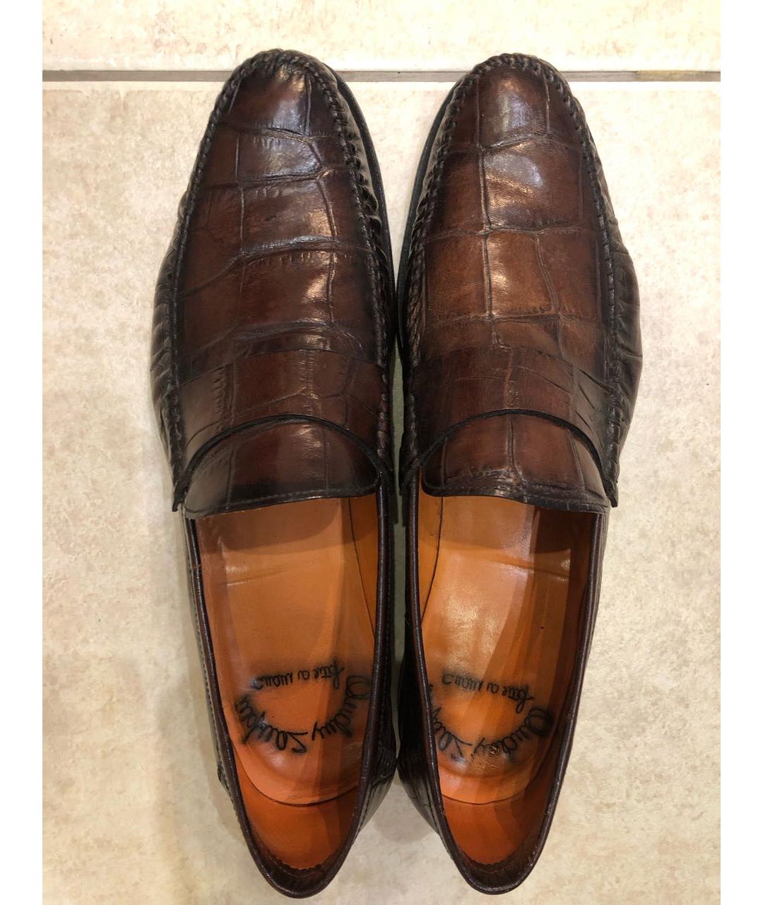 SANTONI Коричневые кожаные лоферы, фото 3