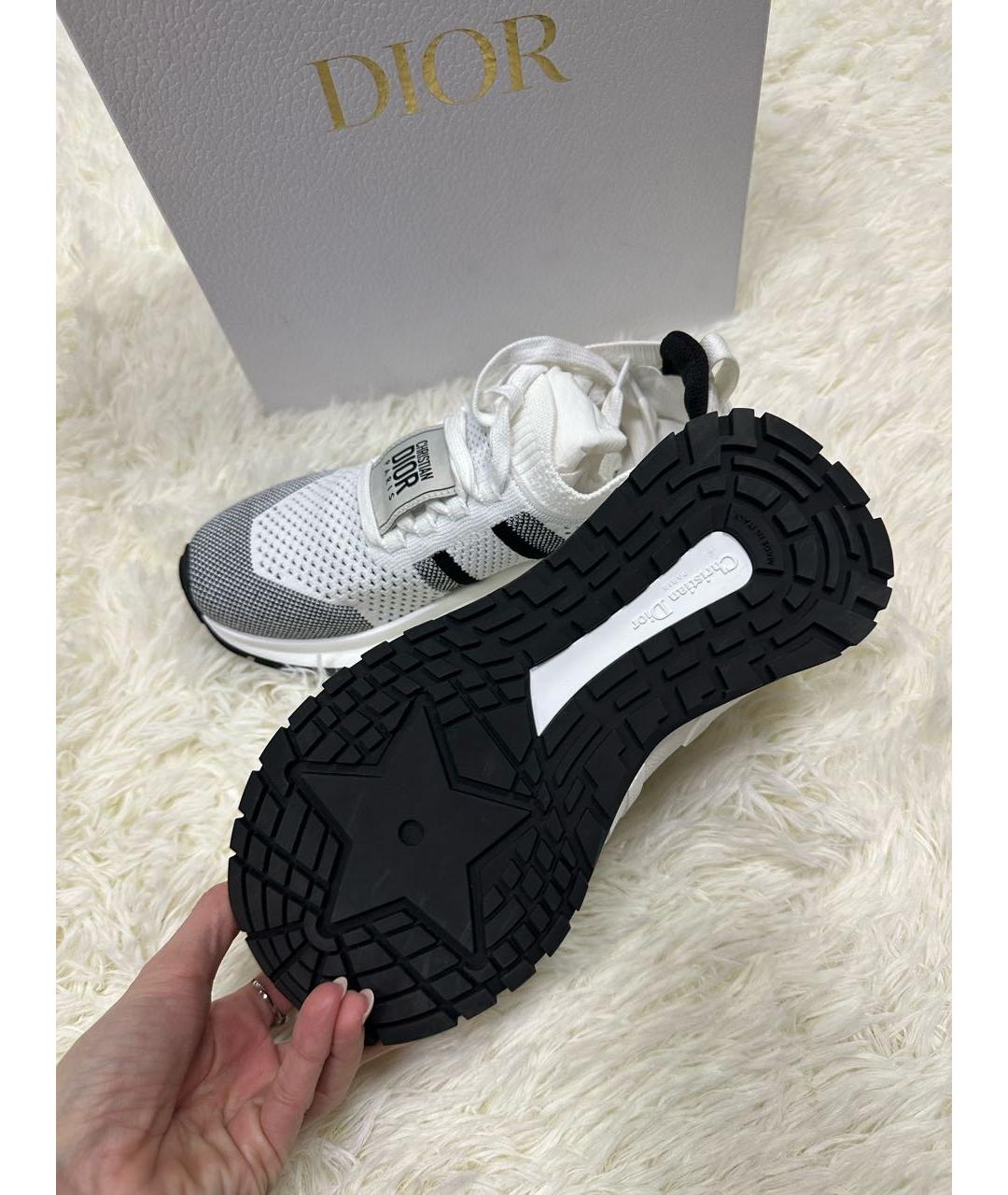 CHRISTIAN DIOR Белые текстильные кеды, фото 3