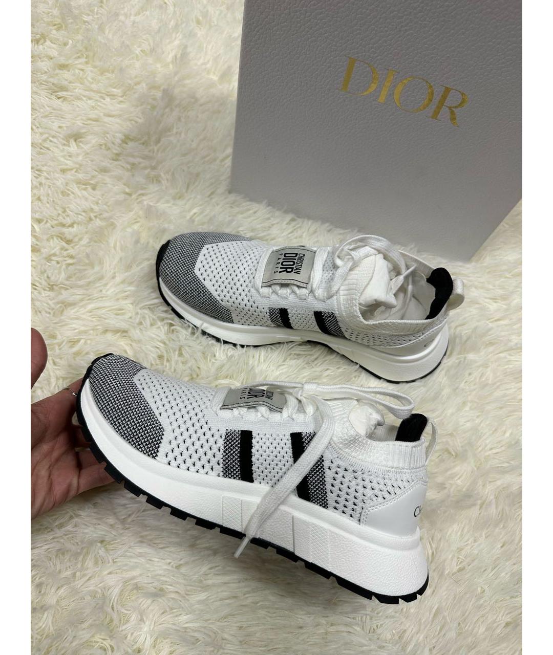 CHRISTIAN DIOR Белые текстильные кеды, фото 2