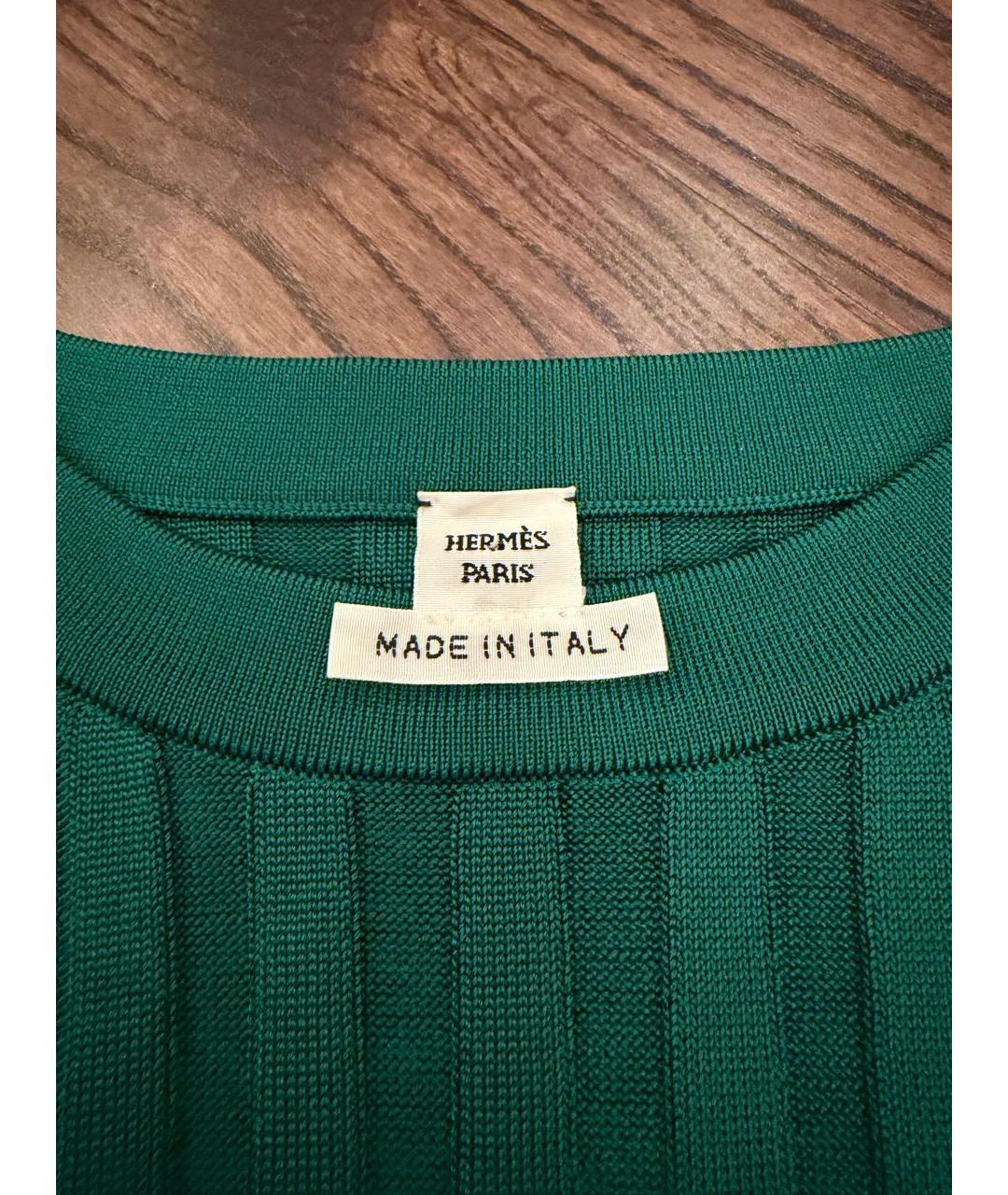 HERMES Зеленый вискозный джемпер / свитер, фото 2