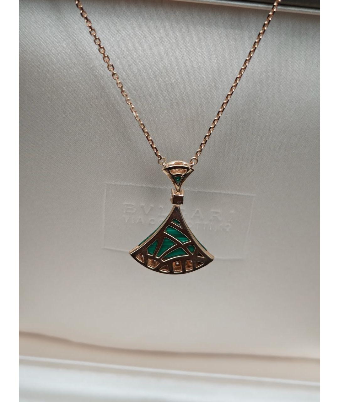 BVLGARI Зеленые колье из розового золота, фото 5