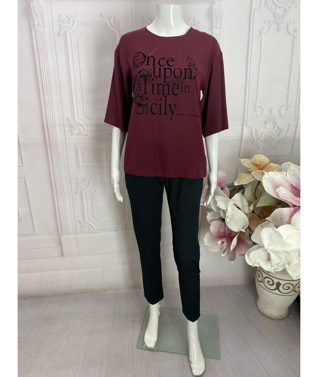 DOLCE&GABBANA Бордовая шелковая блузы, фото 7