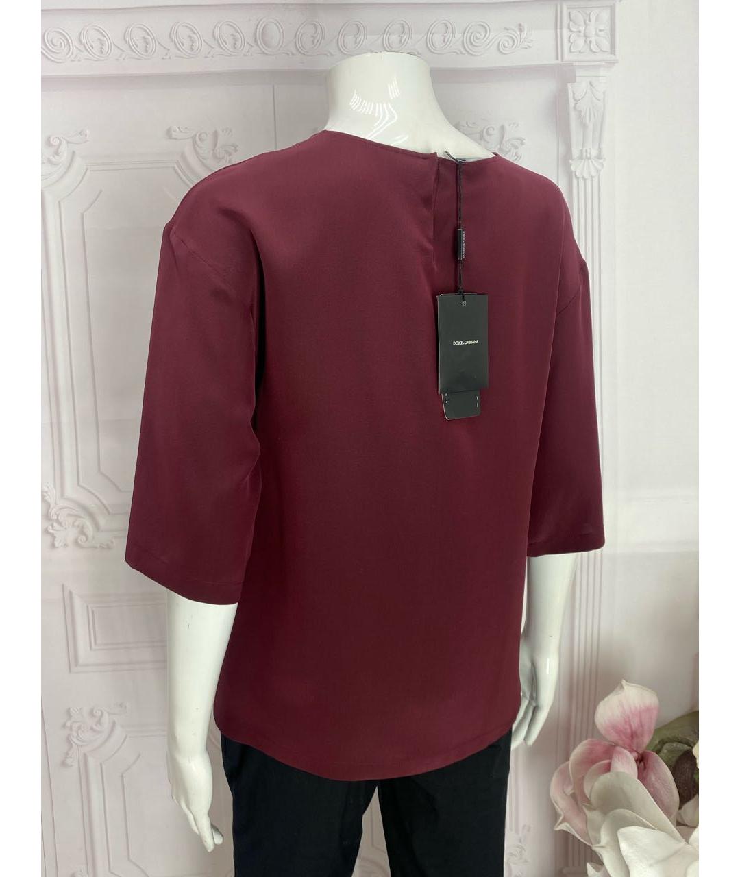 DOLCE&GABBANA Бордовая шелковая блузы, фото 6