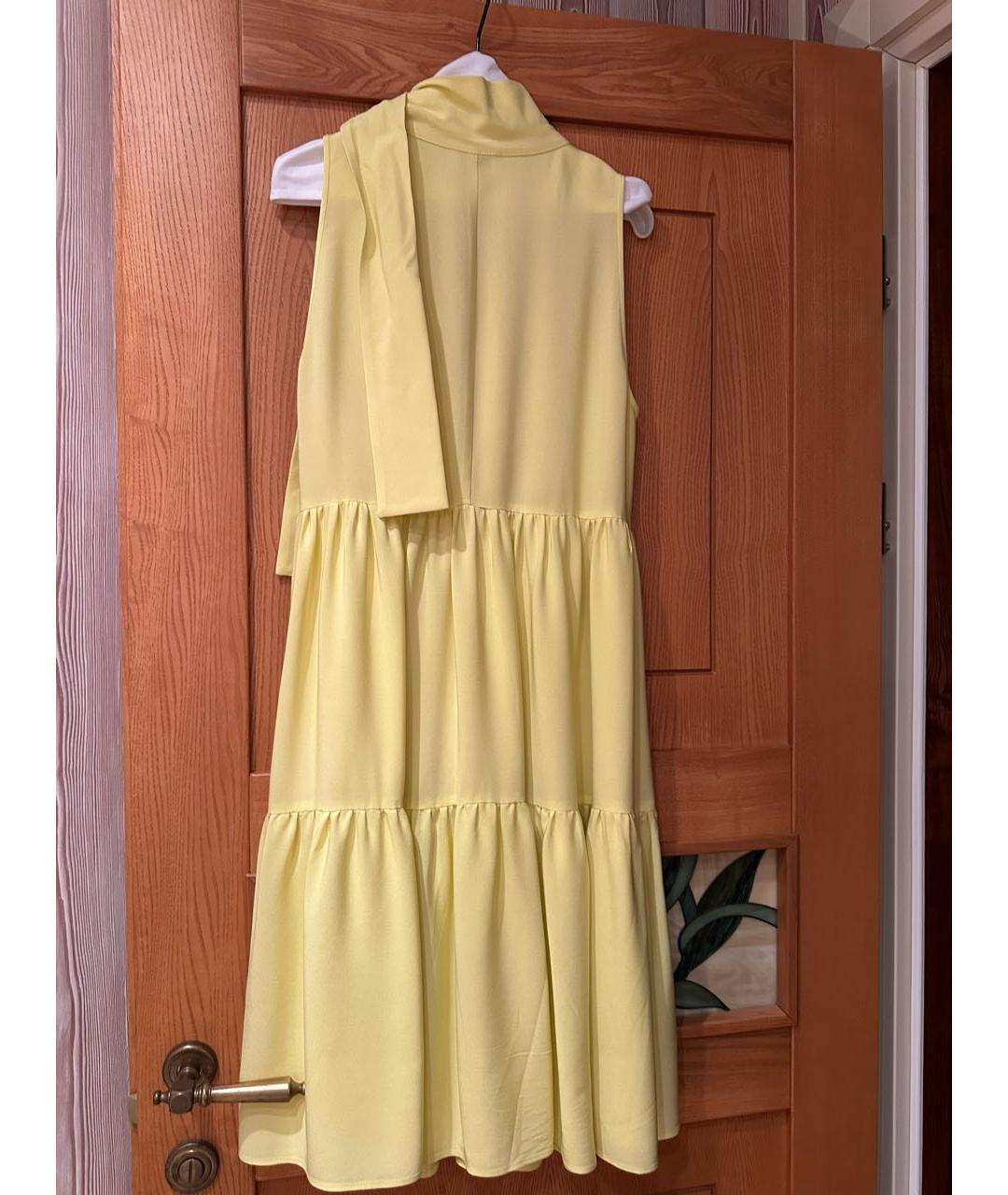 RED VALENTINO Желтое коктейльное платье, фото 2