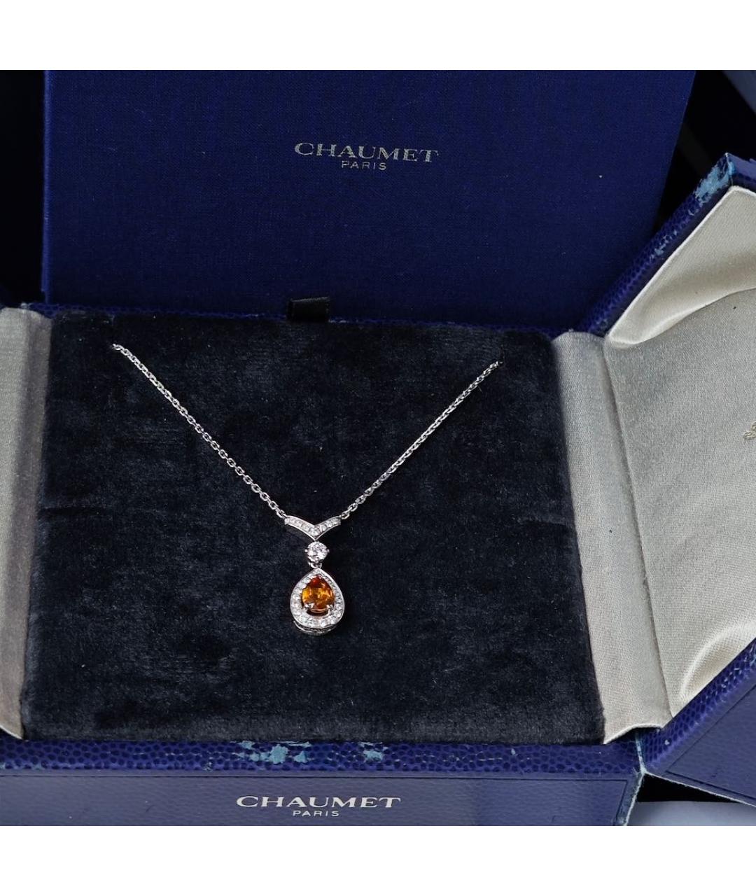 CHAUMET Оранжевое колье из белого золота, фото 3