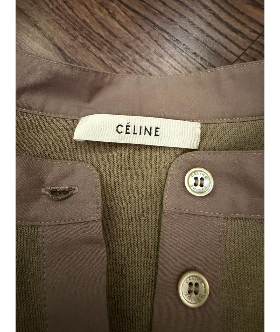 CELINE Хаки льняная майка, фото 2