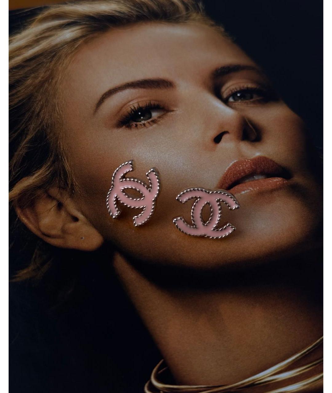 CHANEL Коралловые металлические серьги, фото 2