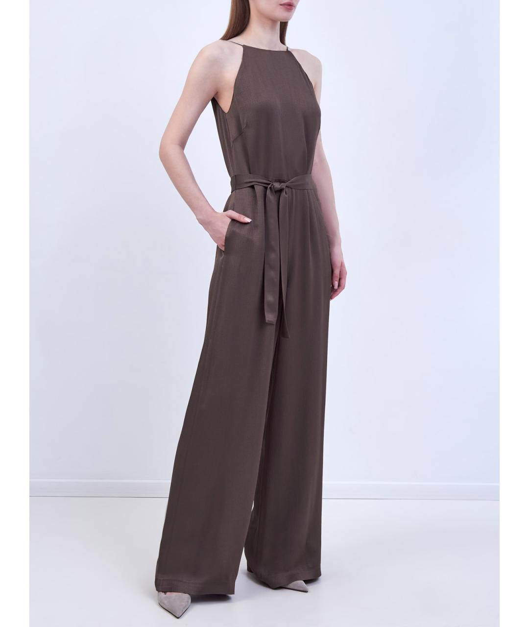 PESERICO Коричневый ацетатный комбинезон, фото 3