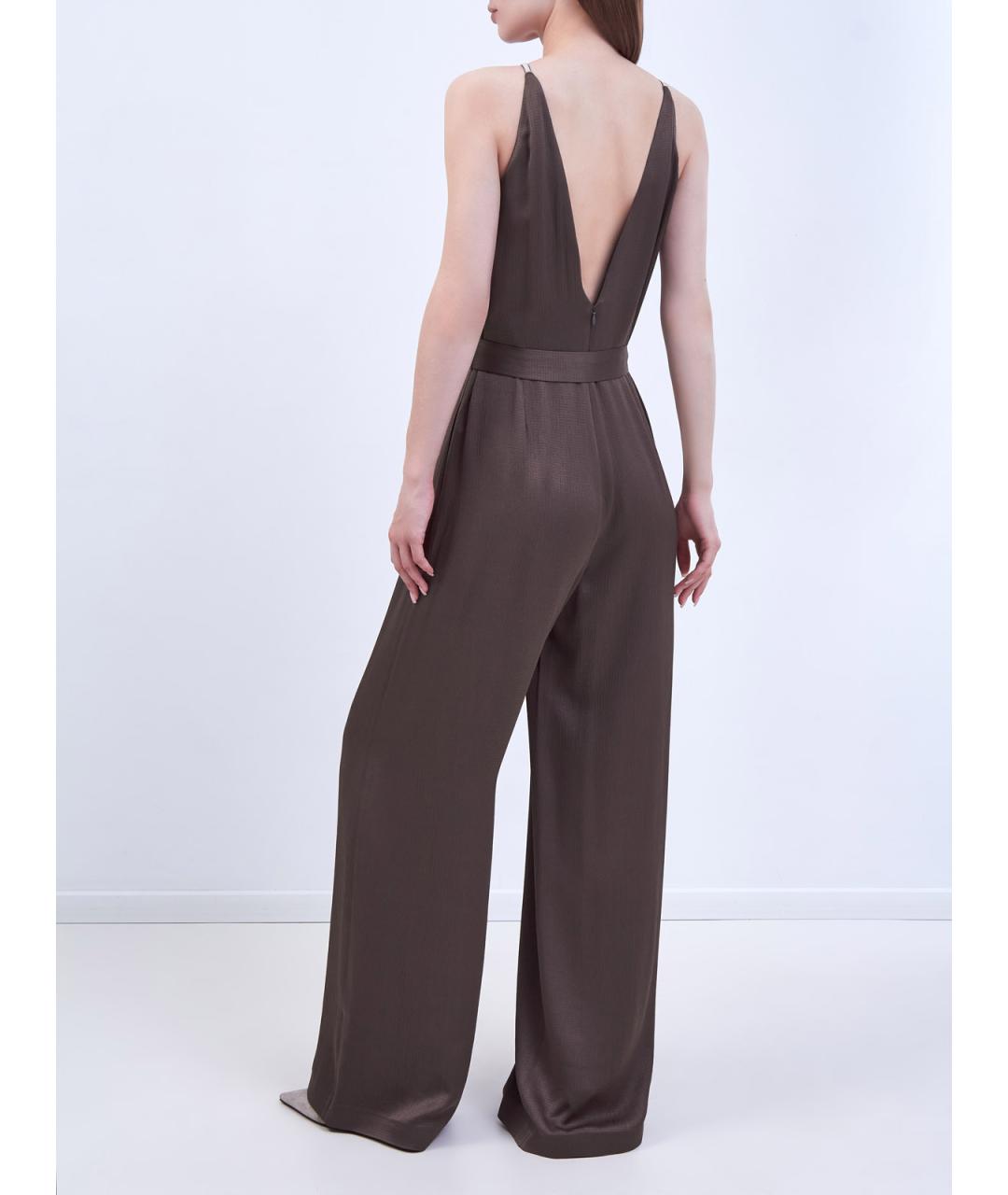 PESERICO Коричневый ацетатный комбинезон, фото 4