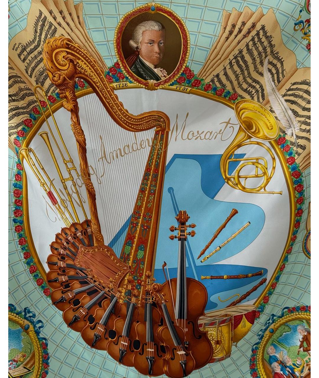 HERMES Мульти шелковый платок, фото 2