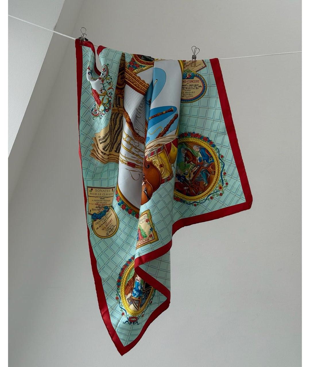 HERMES Мульти шелковый платок, фото 3