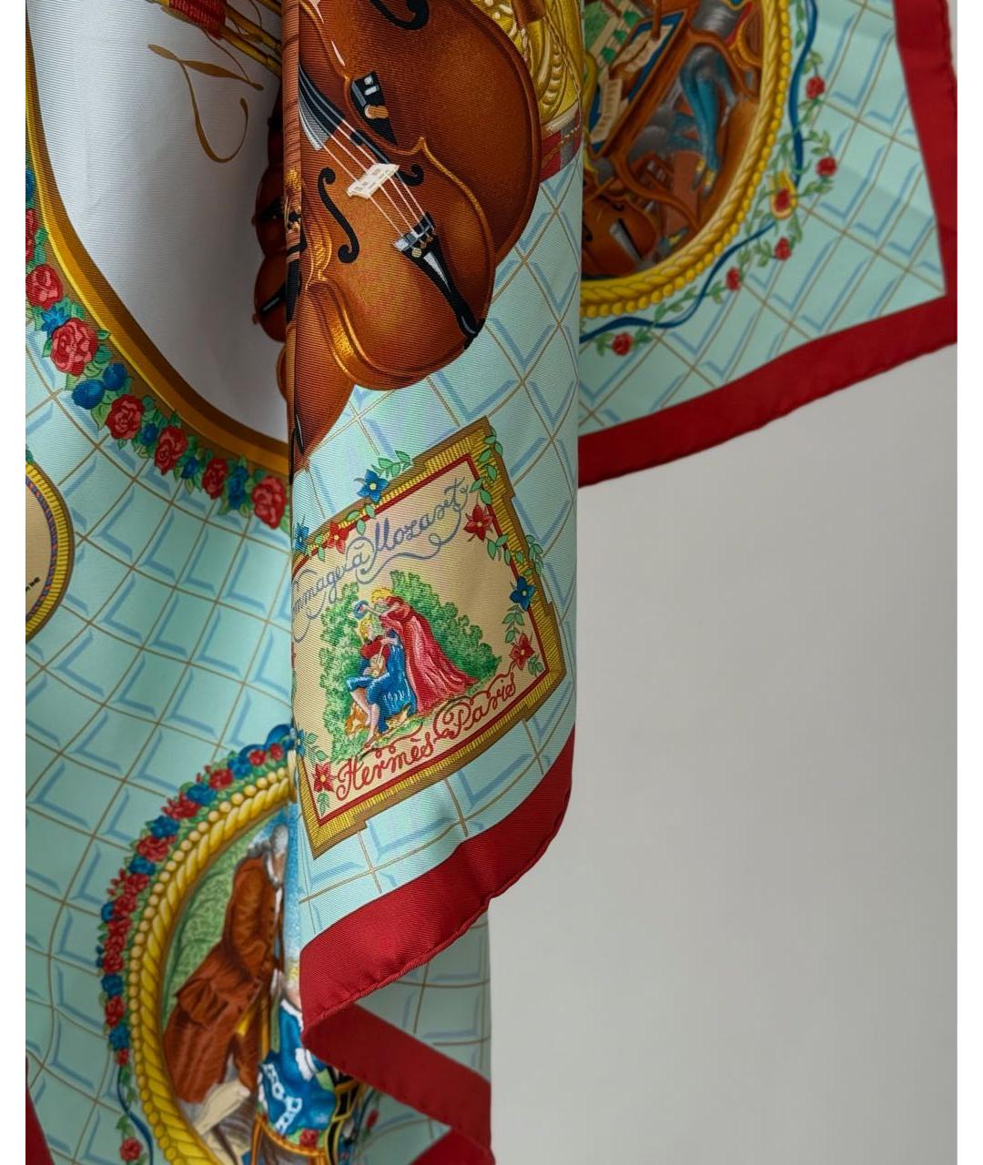 HERMES Мульти шелковый платок, фото 4