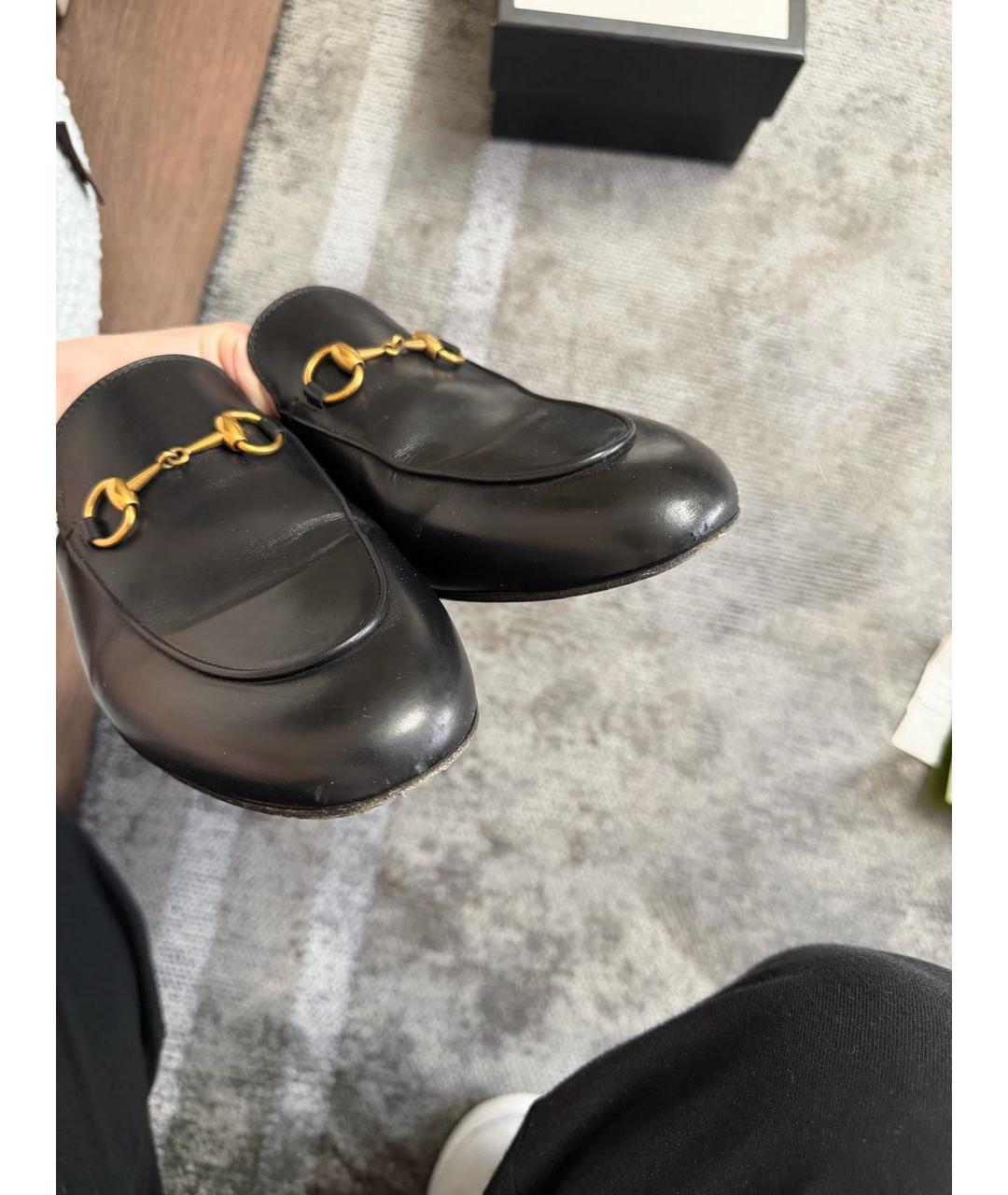 GUCCI Черные кожаные мюли, фото 6