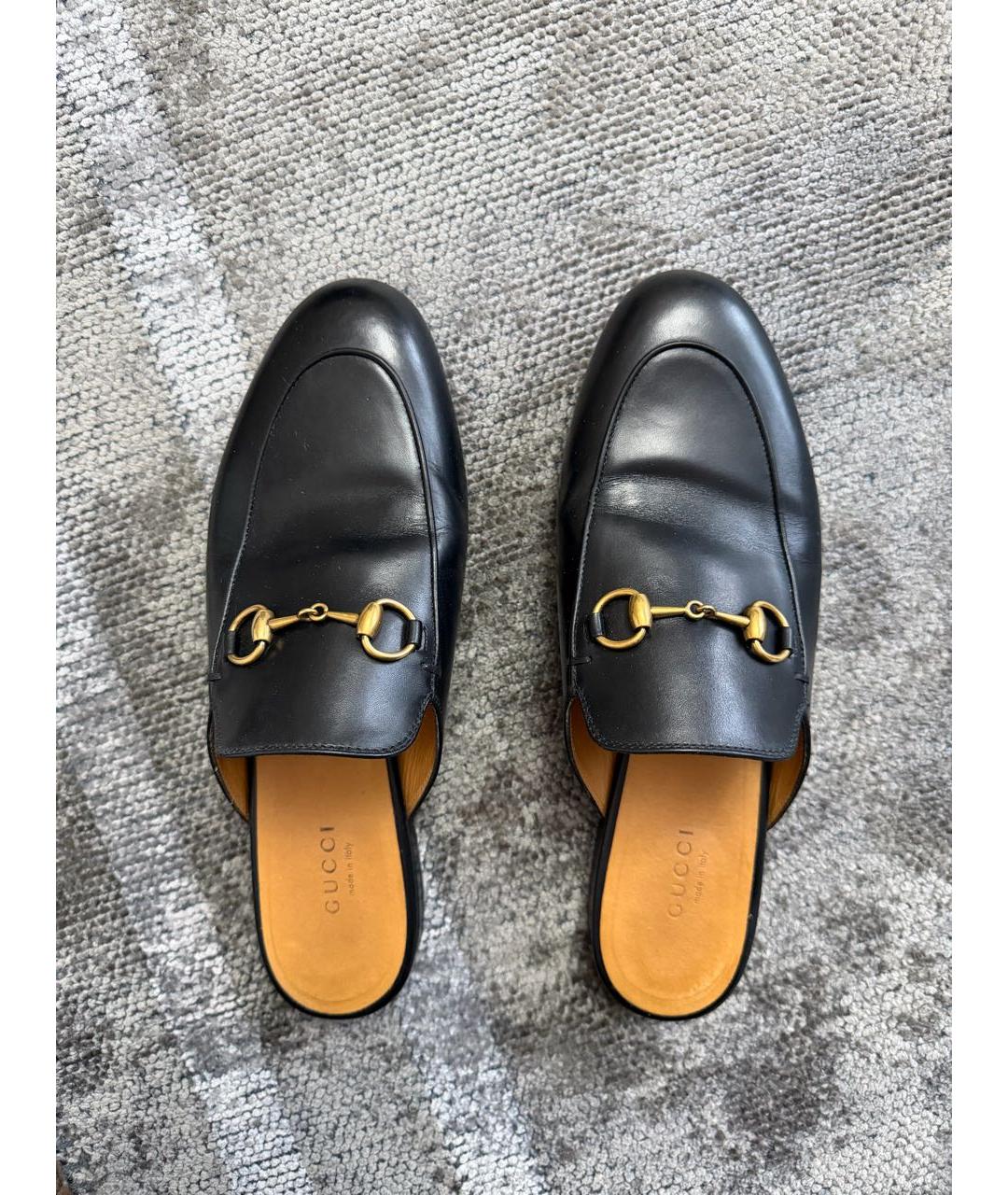 GUCCI Черные кожаные мюли, фото 2