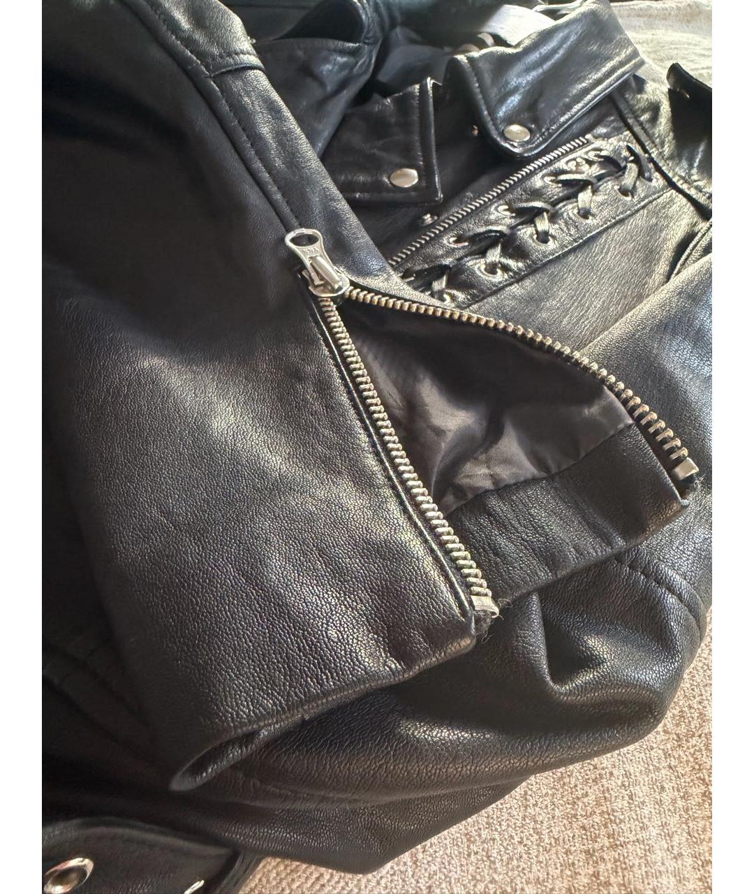 MCQ ALEXANDER MCQUEEN Черная кожаная куртка, фото 4