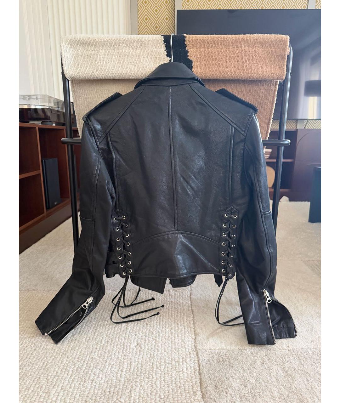 MCQ ALEXANDER MCQUEEN Черная кожаная куртка, фото 2