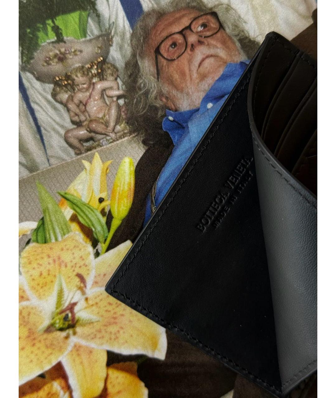 BOTTEGA VENETA Черный кожаный кардхолдер, фото 2