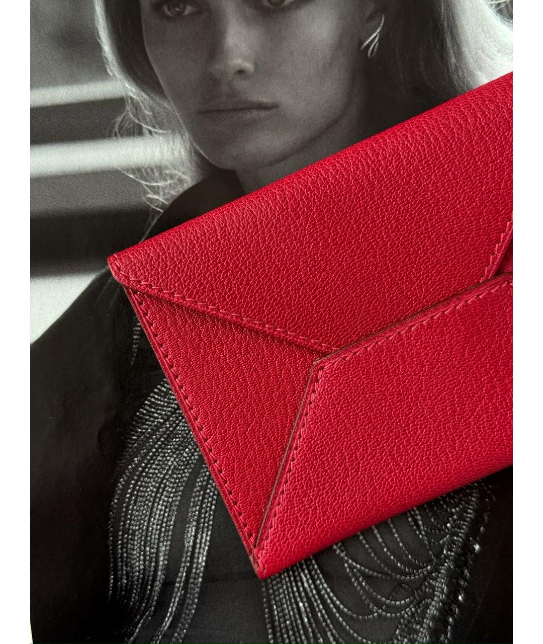 HERMES Коралловый кожаный кардхолдер, фото 3