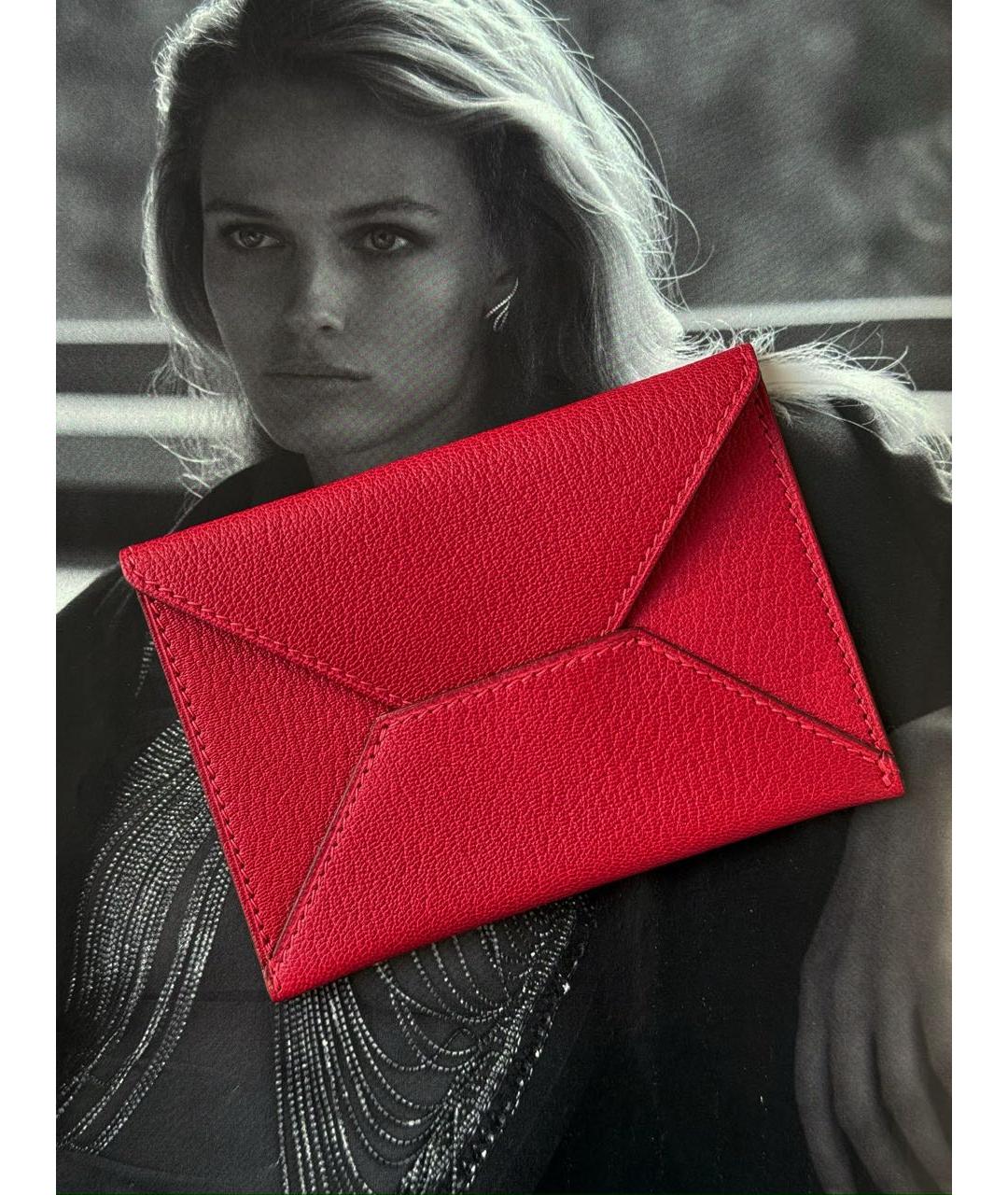 HERMES Коралловый кожаный кардхолдер, фото 4