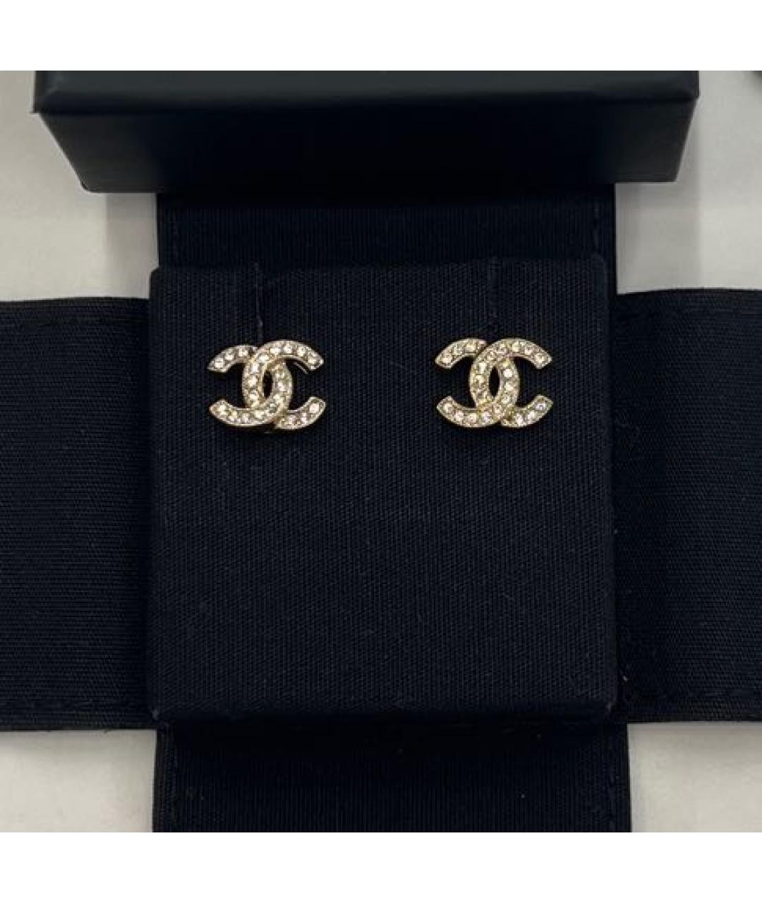 CHANEL Золотые металлические серьги, фото 2