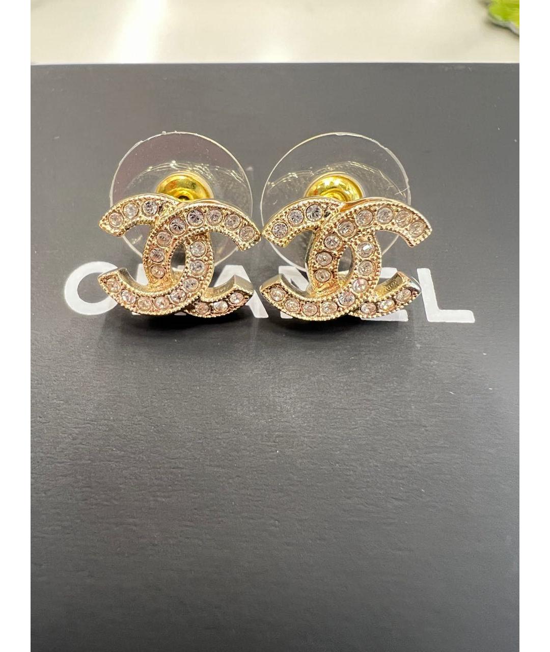 CHANEL Золотые металлические серьги, фото 4