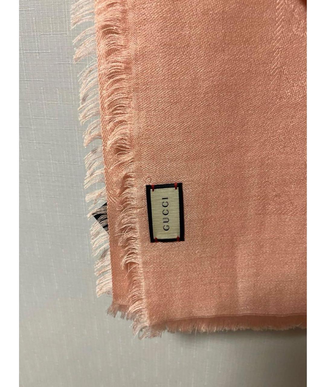 GUCCI Розовый шелковый платок, фото 5