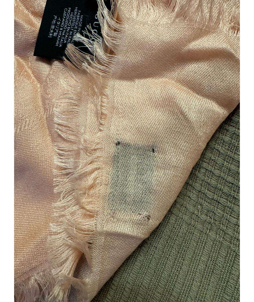 GUCCI Розовый шелковый платок, фото 6