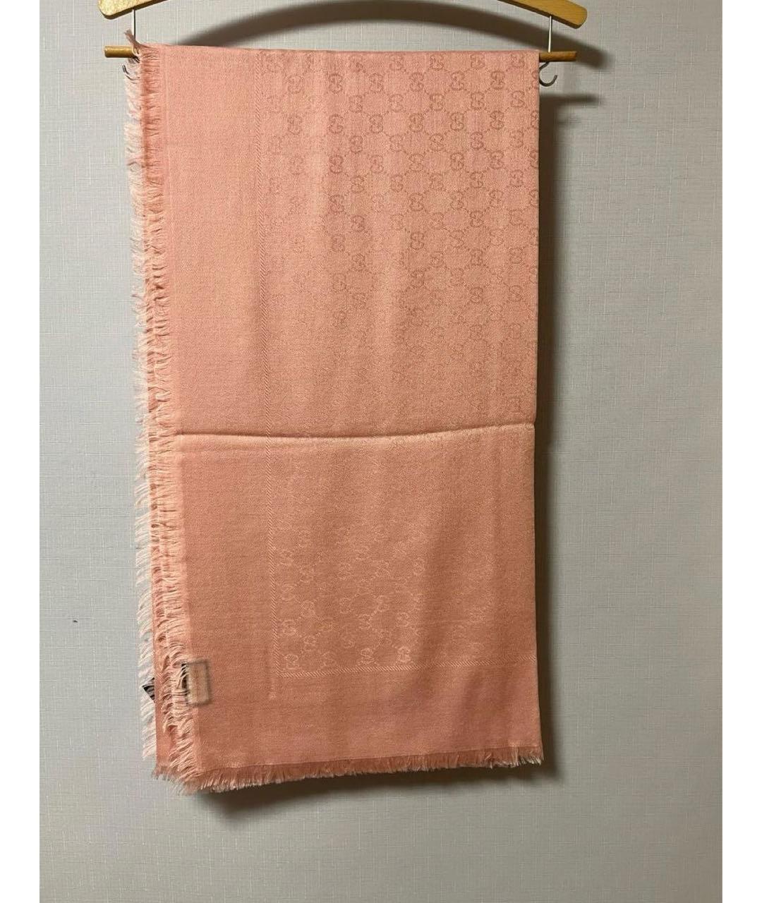 GUCCI Розовый шелковый платок, фото 7