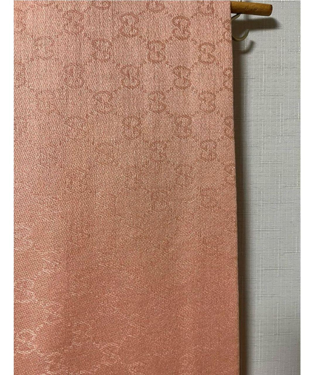 GUCCI Розовый шелковый платок, фото 2