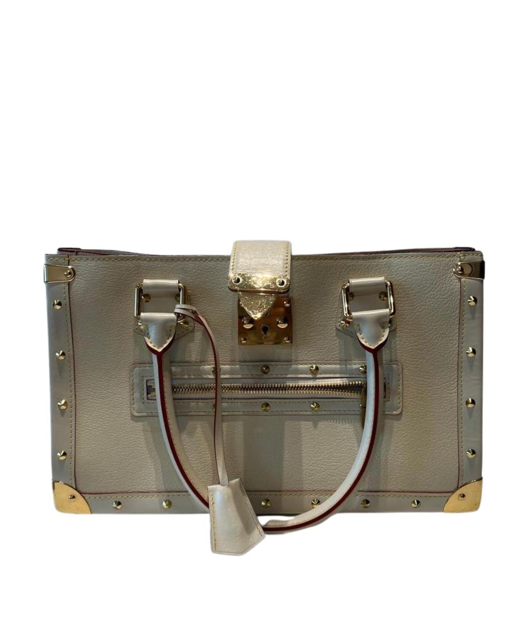 LOUIS VUITTON Белая кожаная сумка с короткими ручками, фото 1