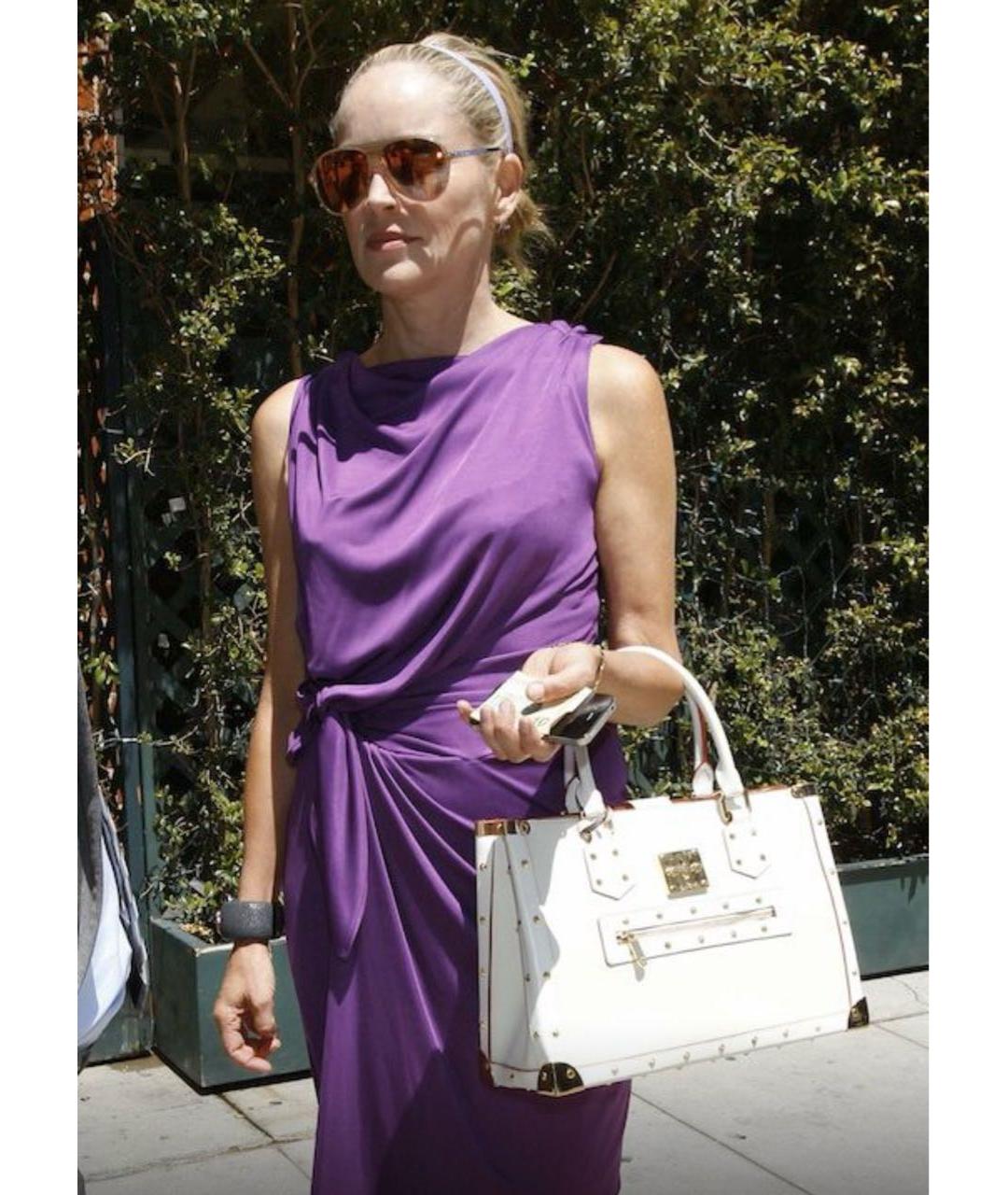 LOUIS VUITTON Белая кожаная сумка с короткими ручками, фото 2