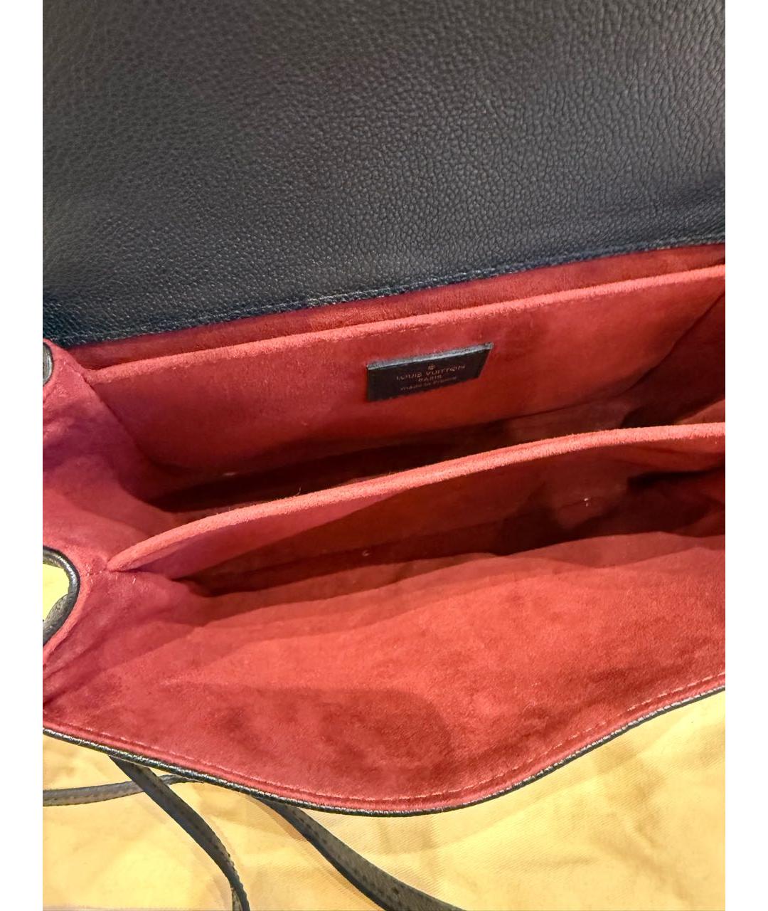 LOUIS VUITTON Черная кожаная сумка с короткими ручками, фото 3