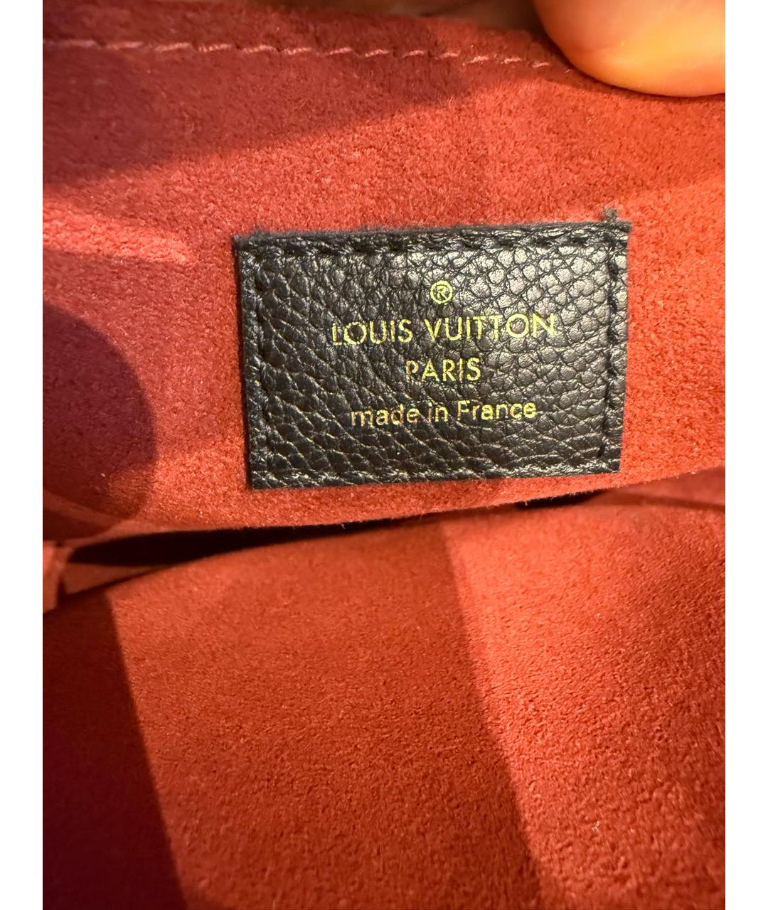 LOUIS VUITTON Черная кожаная сумка с короткими ручками, фото 7