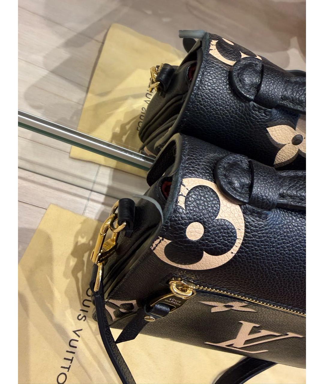 LOUIS VUITTON Черная кожаная сумка с короткими ручками, фото 4