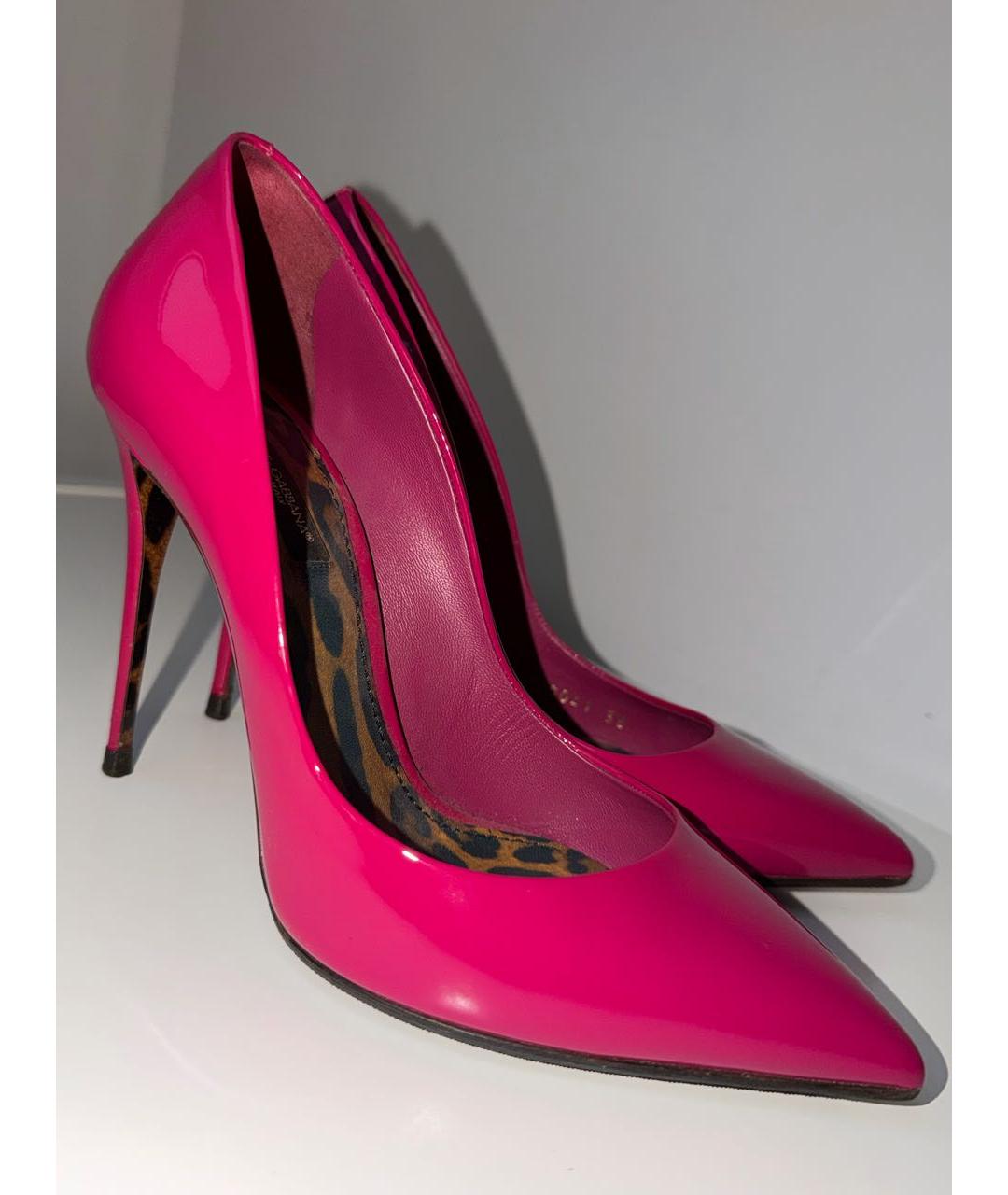 DOLCE&GABBANA Фуксия туфли из лакированной кожи, фото 5