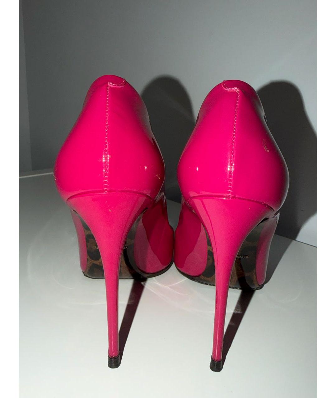 DOLCE&GABBANA Фуксия туфли из лакированной кожи, фото 4