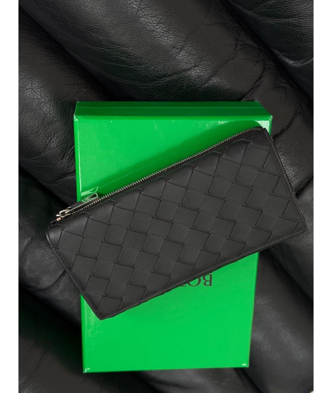 BOTTEGA VENETA Черный кожаный кошелек, фото 2