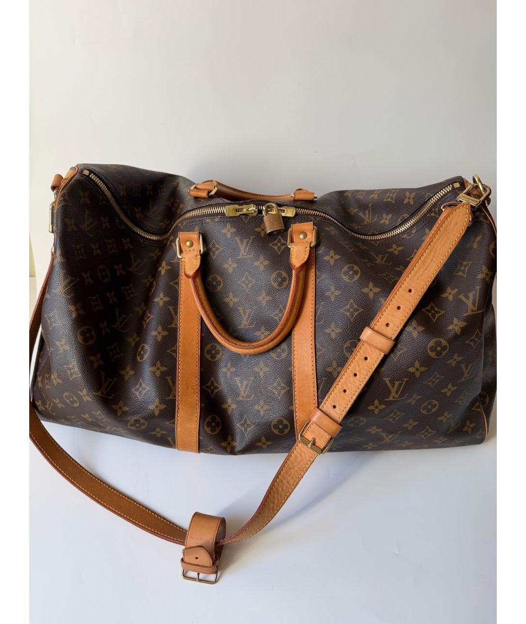 LOUIS VUITTON Коричневая дорожная/спортивная сумка из искусственной кожи, фото 9