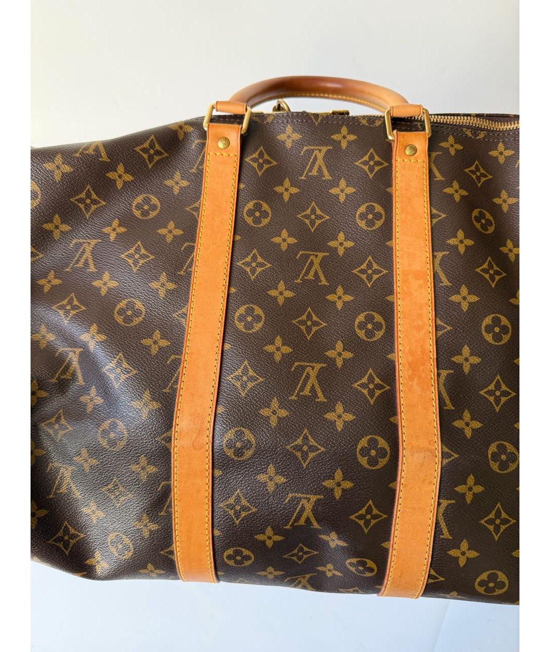LOUIS VUITTON Коричневая дорожная/спортивная сумка из искусственной кожи, фото 6