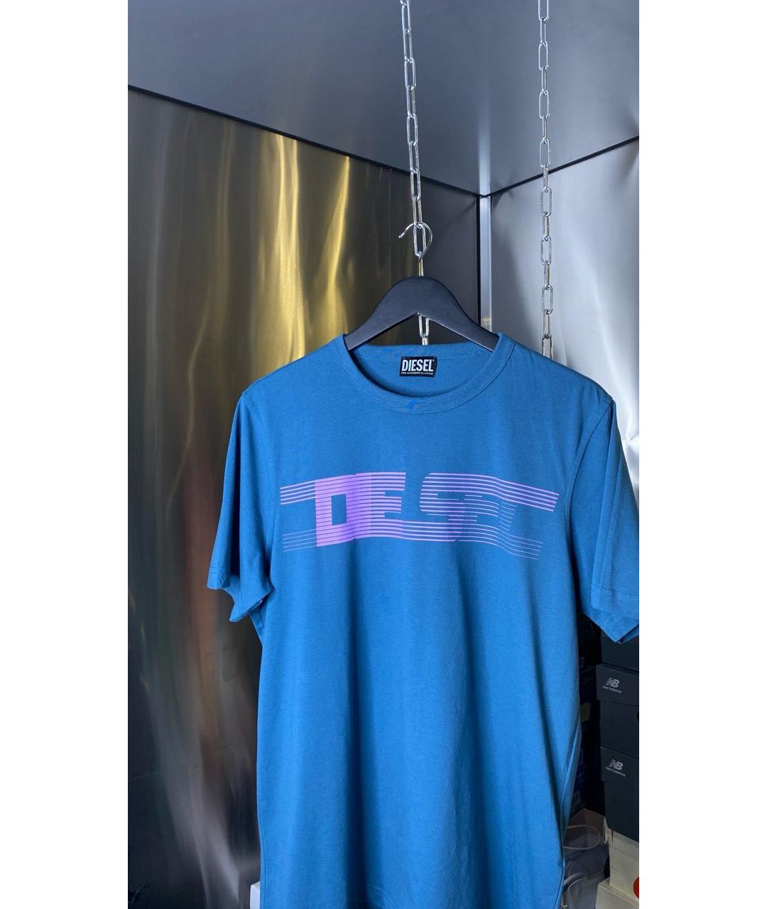 DIESEL Синяя хлопковая футболка, фото 7