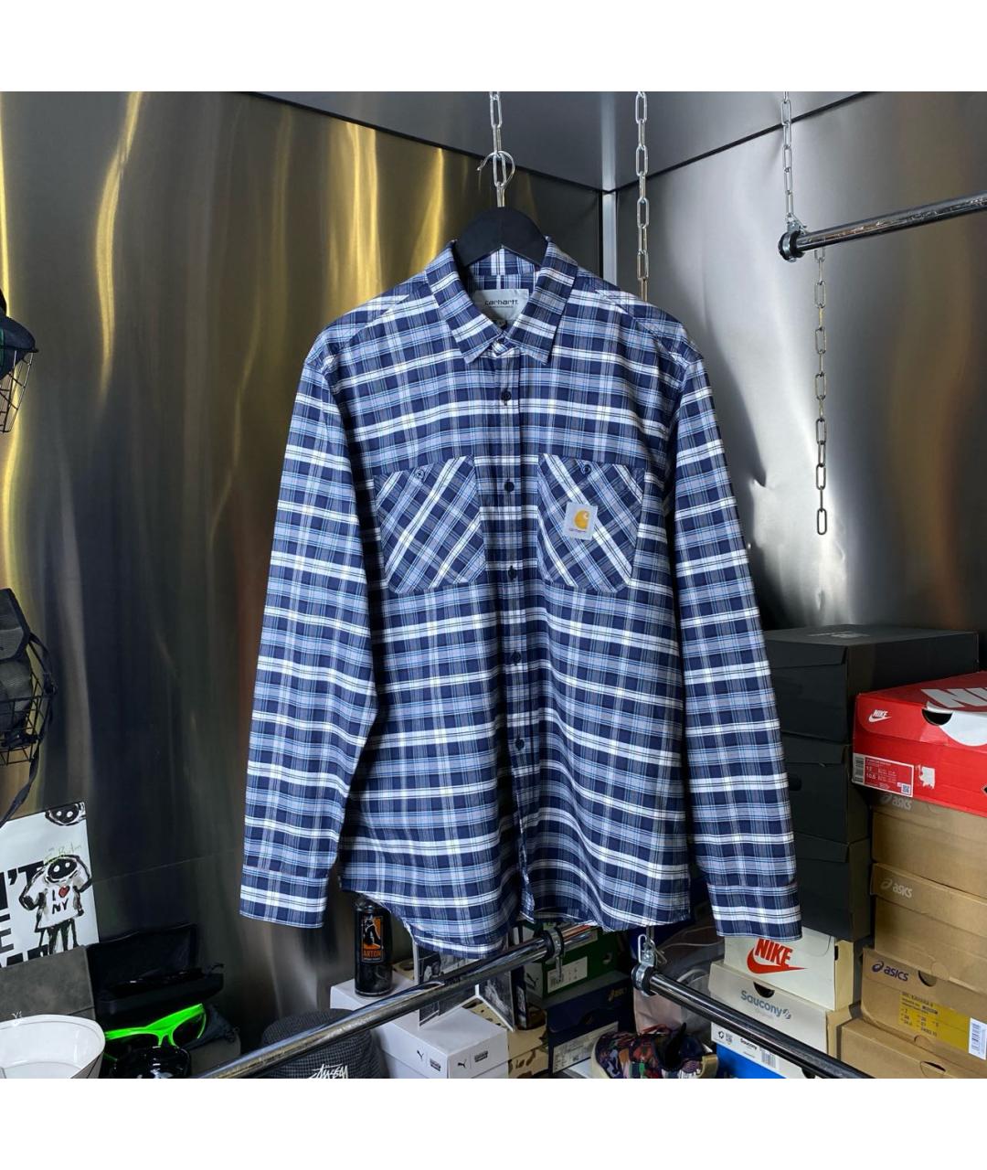 CARHARTT WIP Голубая хлопковая кэжуал рубашка, фото 9