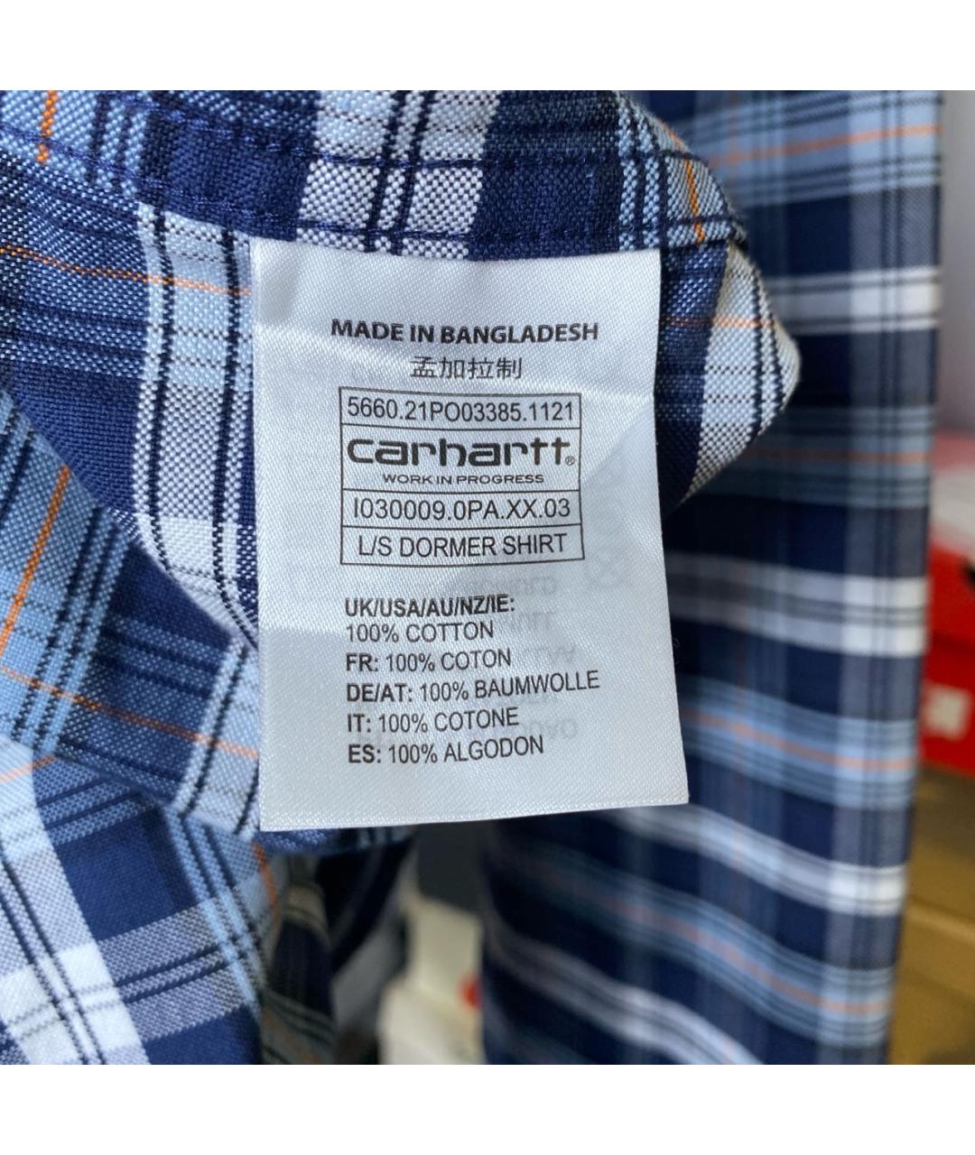 CARHARTT WIP Голубая хлопковая кэжуал рубашка, фото 7