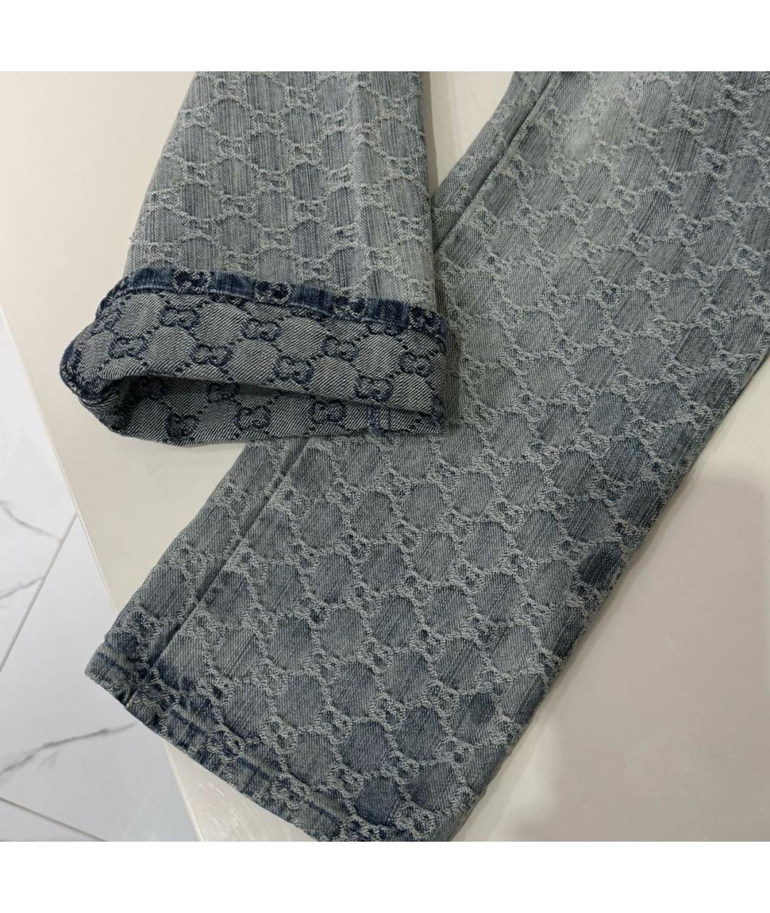 GUCCI Серые хлопковые прямые джинсы, фото 5