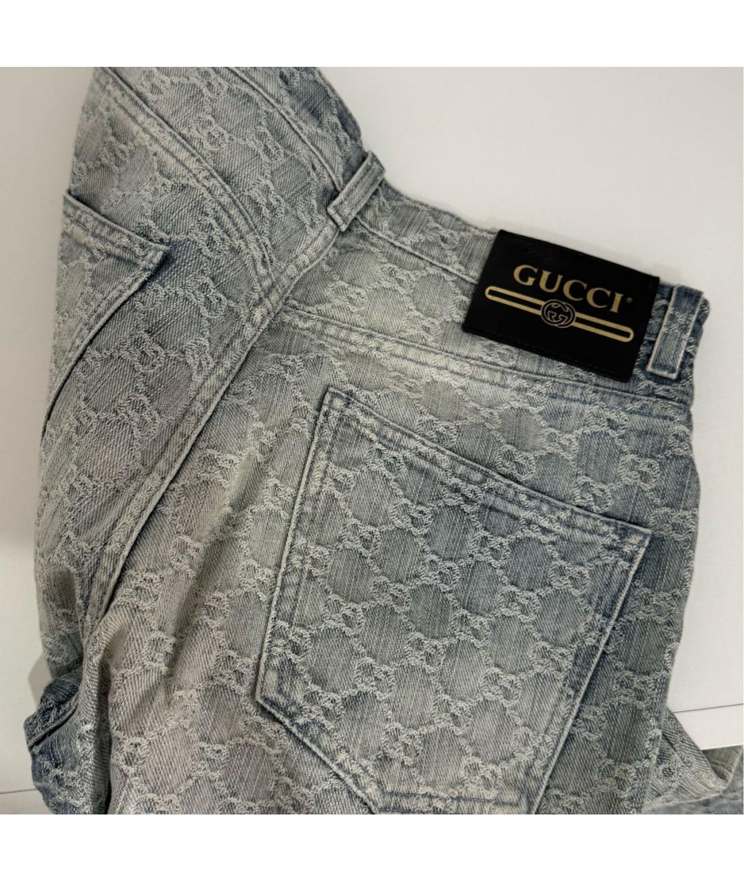 GUCCI Серые хлопковые прямые джинсы, фото 6