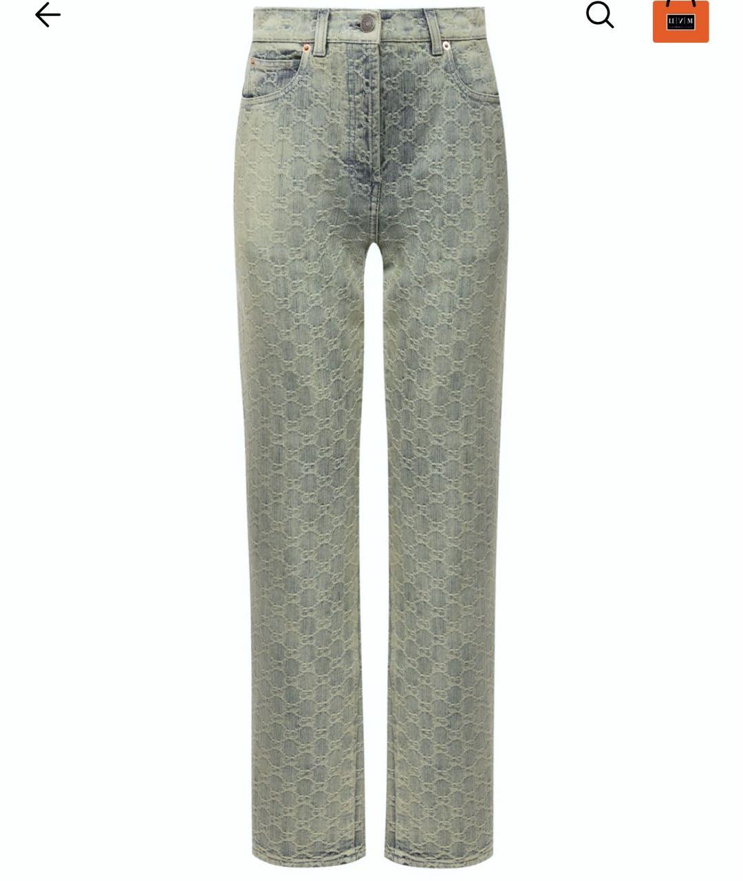 GUCCI Серые хлопковые прямые джинсы, фото 9