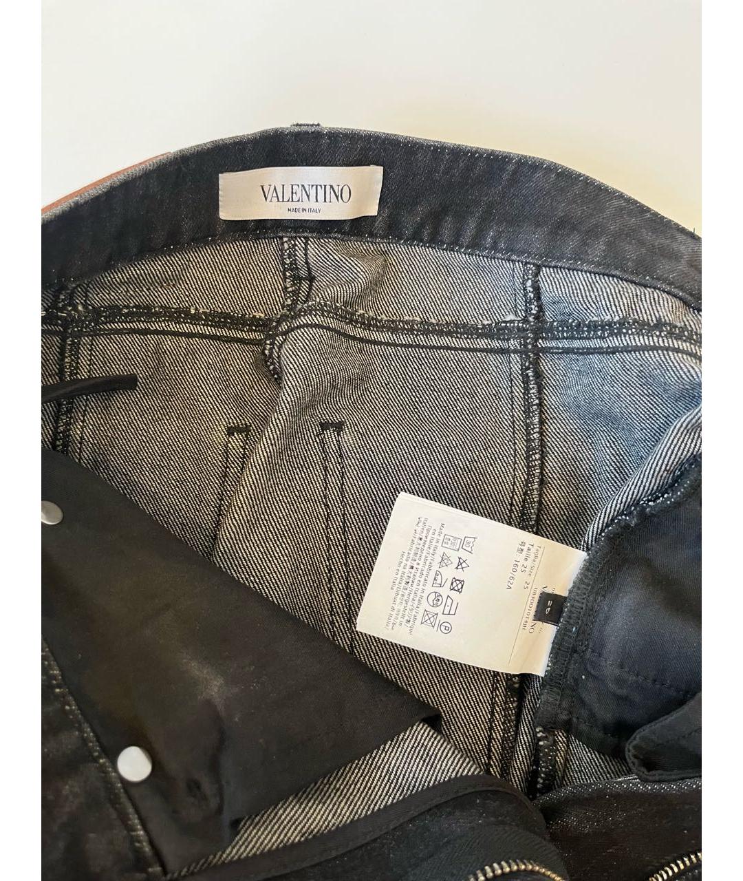 VALENTINO Антрацитовые хлопковые прямые джинсы, фото 3