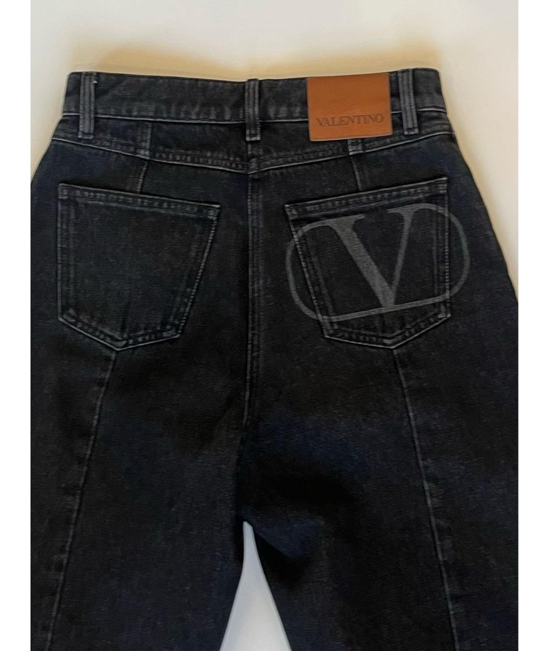 VALENTINO Антрацитовые хлопковые прямые джинсы, фото 4