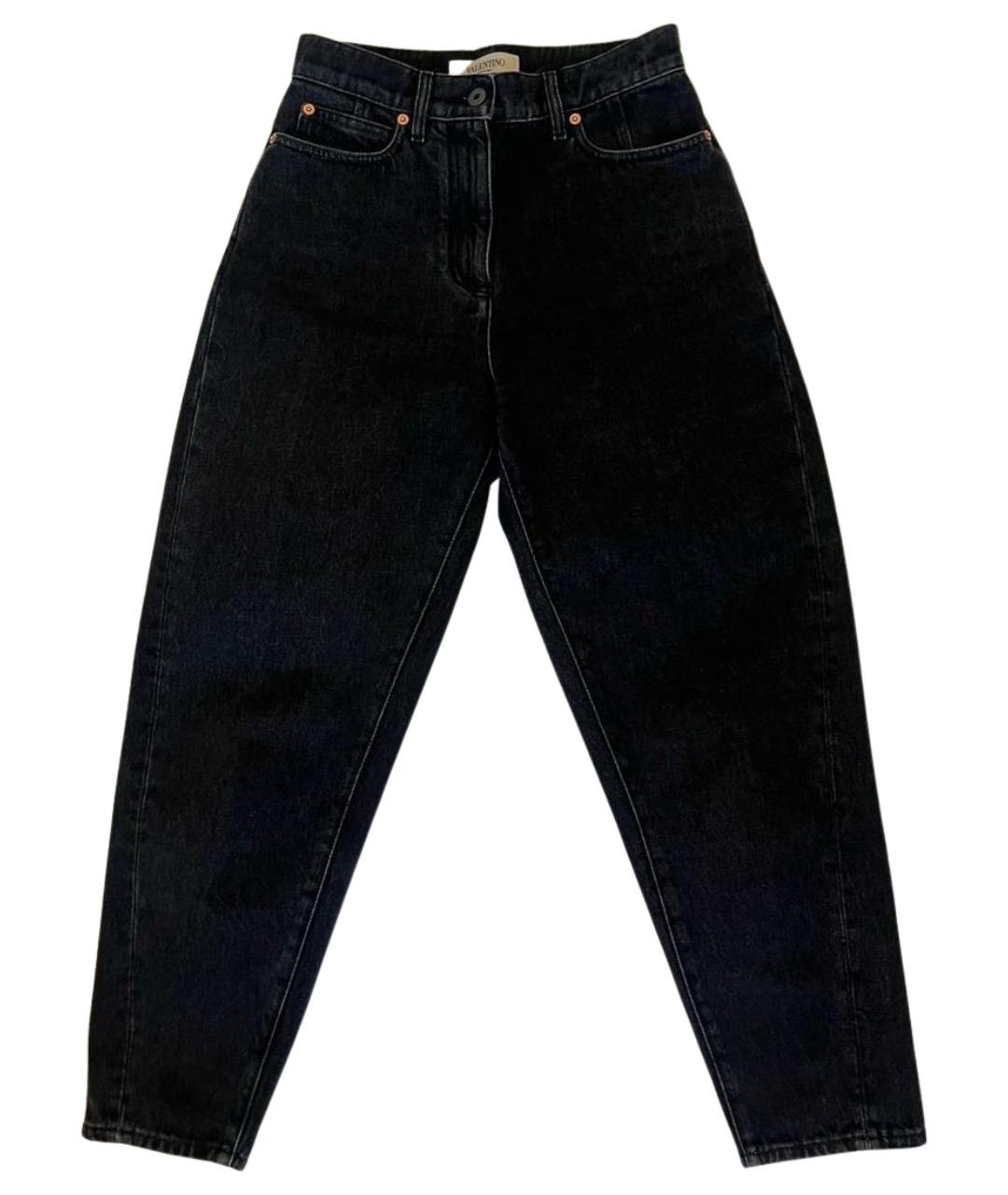 VALENTINO Антрацитовые хлопковые прямые джинсы, фото 1